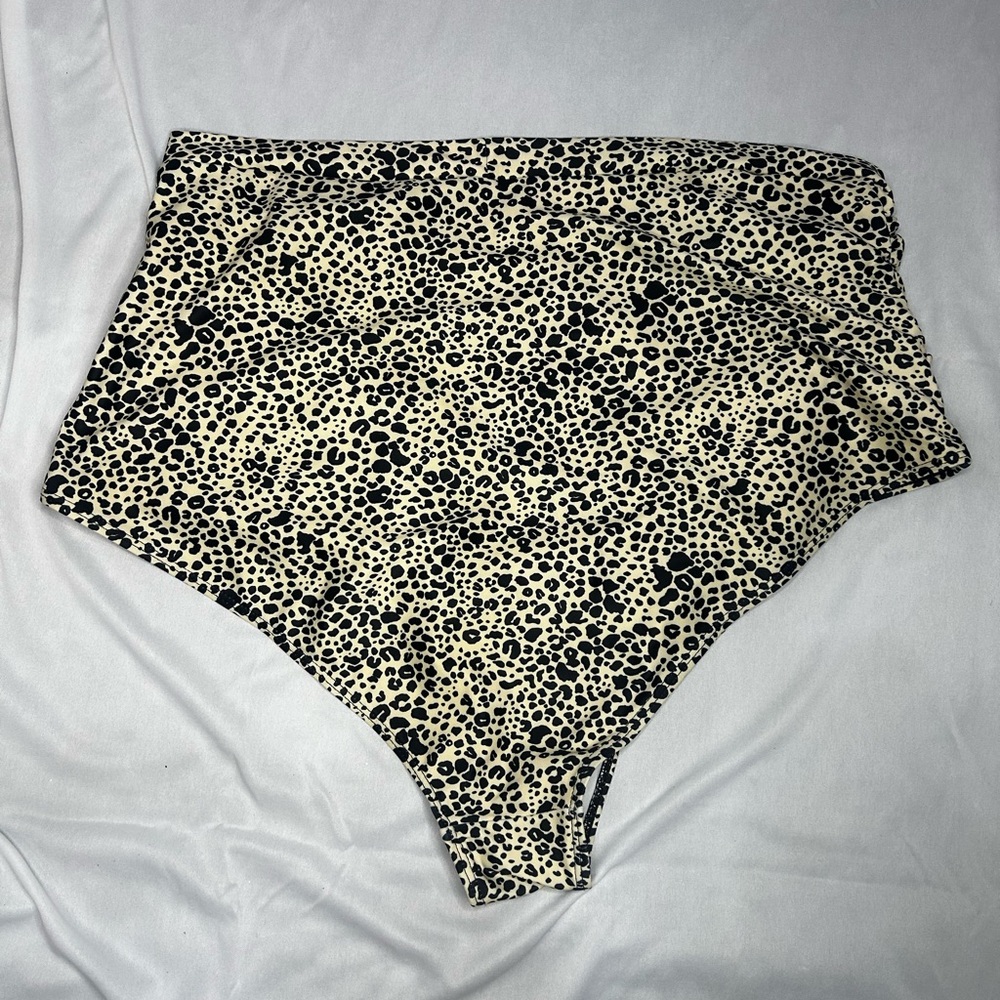 Leopard Print High-Waisted Bikini Bottom